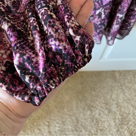 Show Me Your MuMu Donna Michelle Snakeskin Print Purple Tunic Top Size Small - Picture 5 of 11